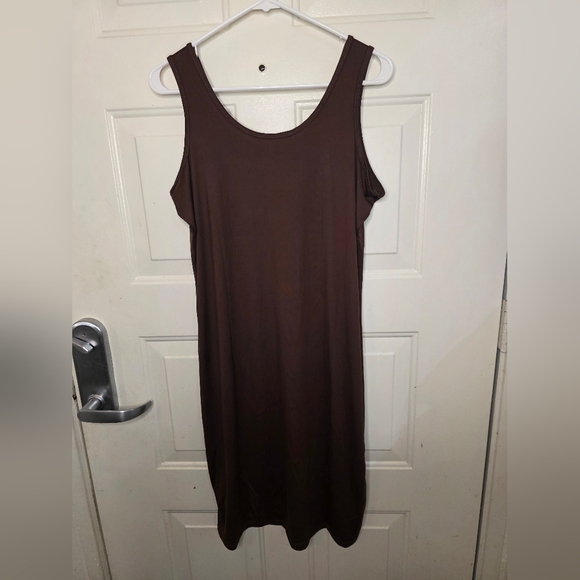 Doublju Stretchy Sleeveless Brown Midi Dress Size 3XL‎ - Picture 5 of 5